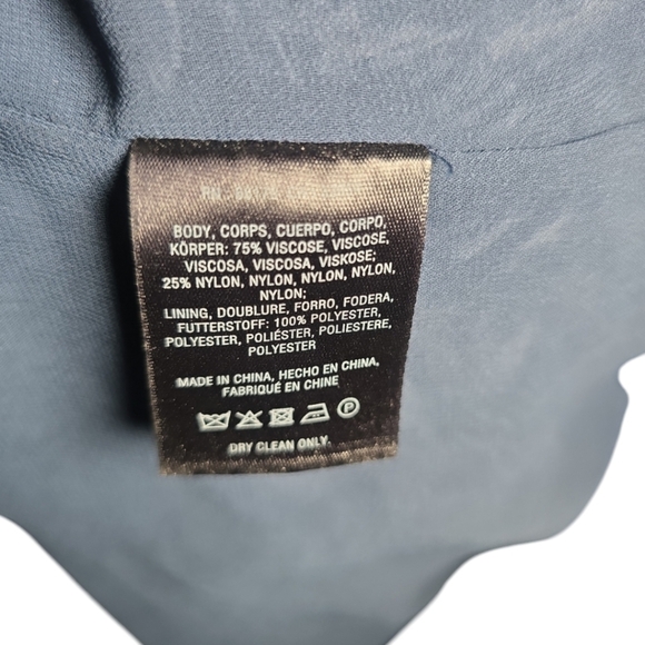 Anthropologie Floreat Women's Dress Blue Crinkled Crushed Velvet Size XS - Picture 5 of 7